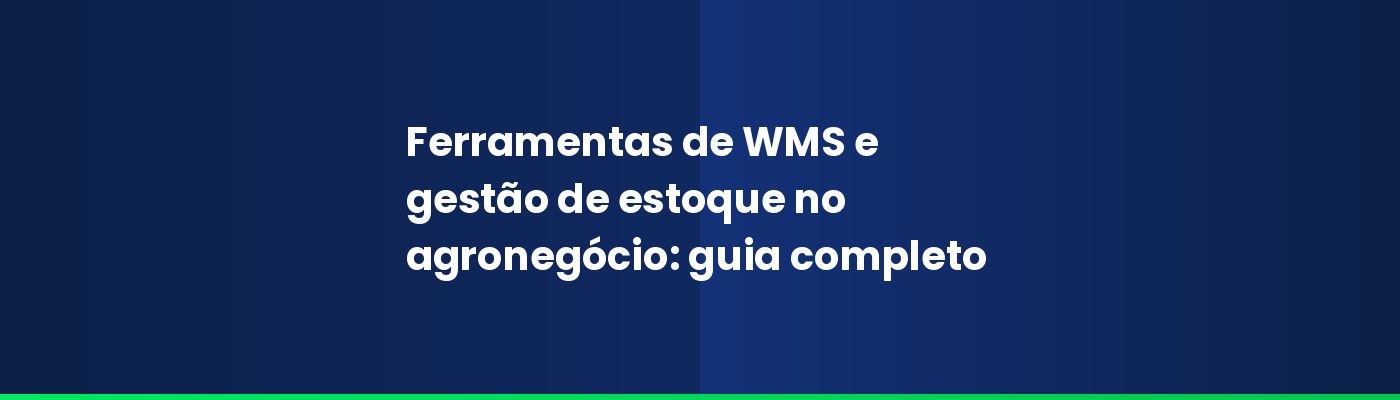 Ferramentas de WMS e gestão de estoque no agronegócio: guia completo